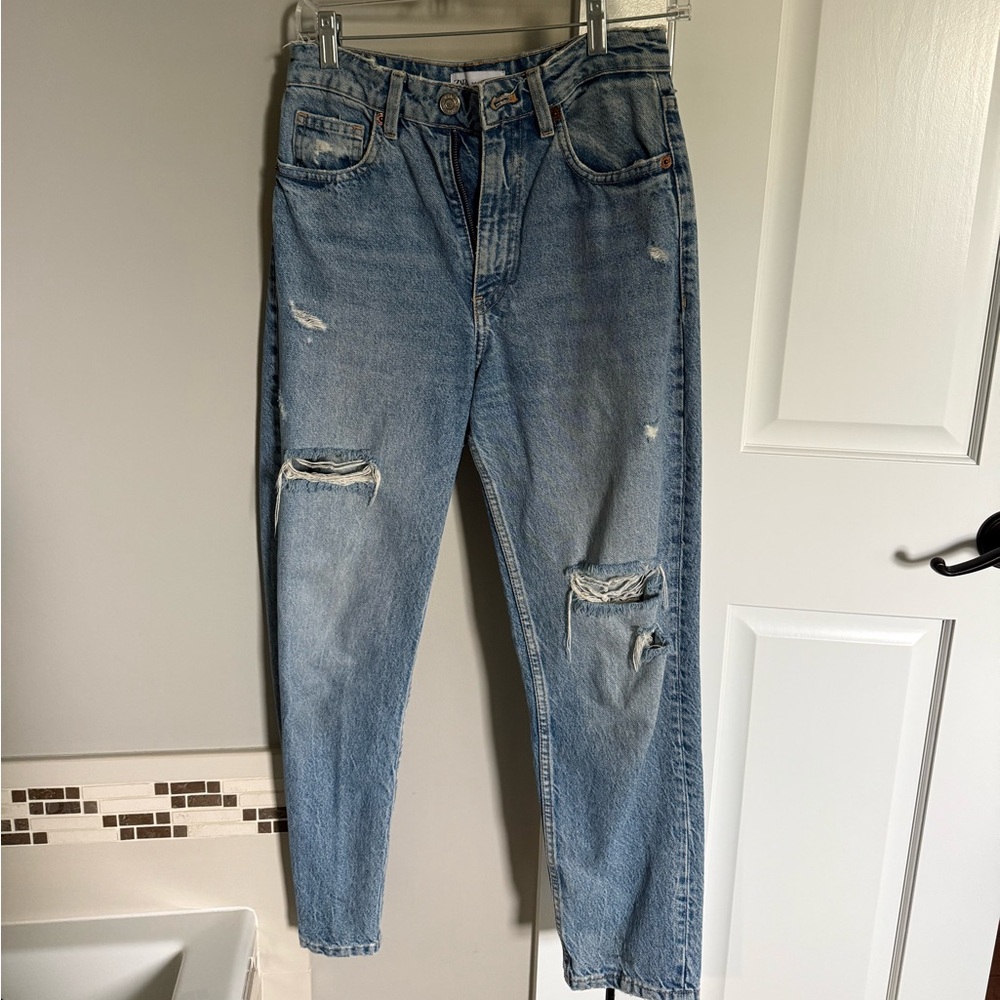 Zara Faded Blue Denim Jeans